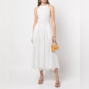 JONATHAN SIMKHAI Gabriela Ivory Lace Midi Dress